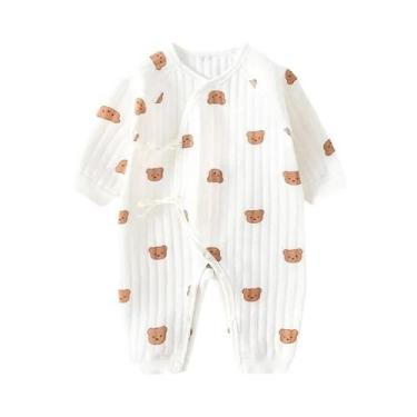 Imagem de Macacão De Algodão Unissex Para Bebês Com Chapéu, Roupas Para Recém-Na