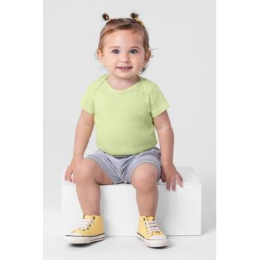 Imagem de Shorts básico bebê unissex de malha Brandili Baby, P, Cinza