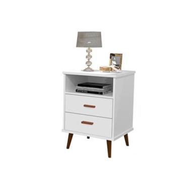 Imagem de Mesa De Cabeceira Canto De Cama Com Nicho Itália - Dullar, Branco