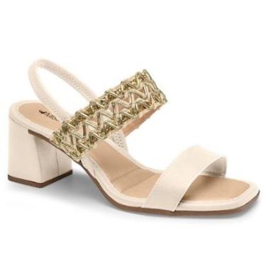 Imagem de Sandália Mississipi Salto Bloco J0511 Feminino Creme-Feminino