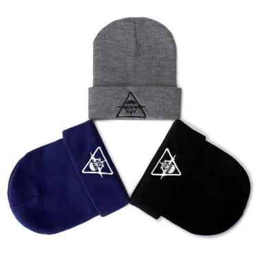 Imagem de Gorro Bordado Vdv Unissex De Inverno Casual, Azul marinho
