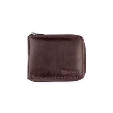 Imagem de Carteira masculina Zipp de couro italiano com zíper-Masculino