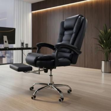 Imagem de Cadeira Escritório Presidente Lincoln Reclinável Ergonômica Preto - KN