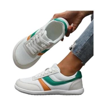 Imagem de Tênis Femininos Confortáveis Com Bico Largo, Respirável, Em Malha, Sol