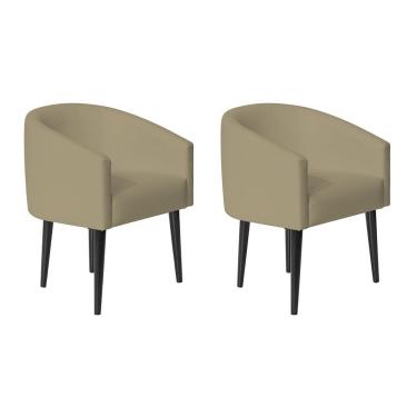 Imagem de Kit 2 Poltronas Sandy Para Escritório Consultório Sala de Estar Courvin Bege Rud House