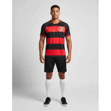 Imagem de Camisa Flamengo Zico Masculino Licenciado Oficial - Braziline, Preto, 