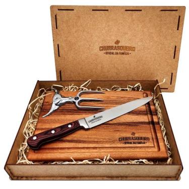 Imagem de Kit Churrasco Churrasqueiro Oficial da Família - WOODBULL