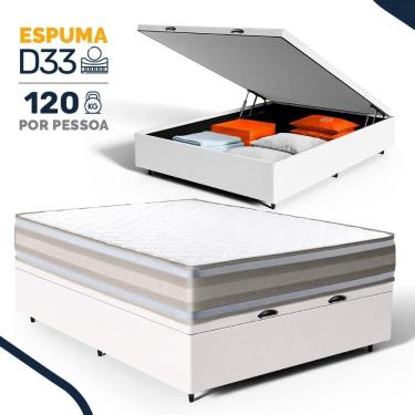 Imagem de Cama Box Baú com Colchão de Espuma D33 Double Face Territory Hellen Casal 138cm