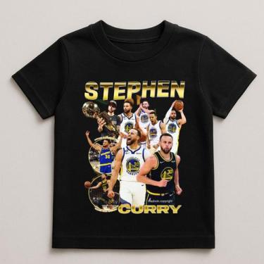Imagem de Camiseta Infantil Stephen Curry Basquete 100% Algodão - Mil Camisetas,