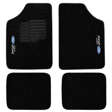 Imagem de Tapete Automotivo para Interior Tapete Carpete Multi Aplicacao Ford Preto com Logo Bord...
