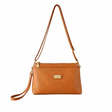 Imagem de Bolsa Carteira Clutch Direto De Fábrica Topgrife Atacado Transversal Couro Cor Caramelo...