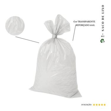 Imagem de Saco de Lixo 300L Reforçado Transparente para Resíduos Médios em Estabelecimentos e Con...