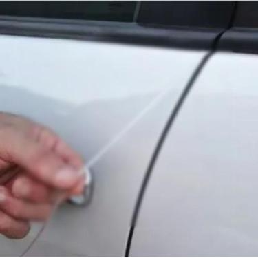 Imagem de 5 Frisos Adesivo Protetor 3d Transparente Quina Porta Carro SKU NP308 