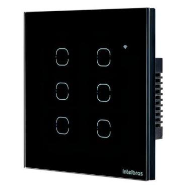 Imagem de Interruptor smart wi-fi touch 6 teclas ews 1006 preto - INTELBRAS