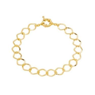 Imagem de Pulseiras Elos 3D com Fecho de Boia Banhada em Ouro 18K - Cassis Kahal