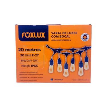 Imagem de Varal de Luzes c/ Bocal E27 Preto IP65 Bivolt Foxlux