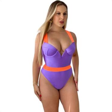 Imagem de Maiô Collab Color Lançamento Verão Com Bojo Body Preto Sustentação Fem