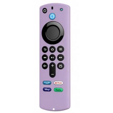 Imagem de Capa Para controle Fire-TV-Stick 4K/3rd Gen | Estojo de controle remoto de silicone macio com cordão. Capa protetora para controle Fire-TV-Stick 4k - 3ª Geração - Rosa