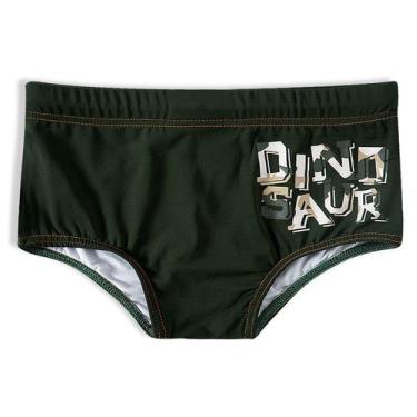 Imagem de Sunga Dinossauro Verde Militar - TIP TOP, 1T