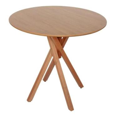 Imagem de Mesa de Madeira Redonda D80cm - Pizarro Móveis, Freijó
