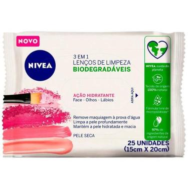 Imagem de Lenço De Limpeza Demaquilante Nivea Ação Hidratante 3 em 1 25 Unidades