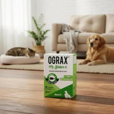 Imagem de Ograx Senior 10 Suplemento Alimentar Cães Cão Gatos 30 Cap - Seniox