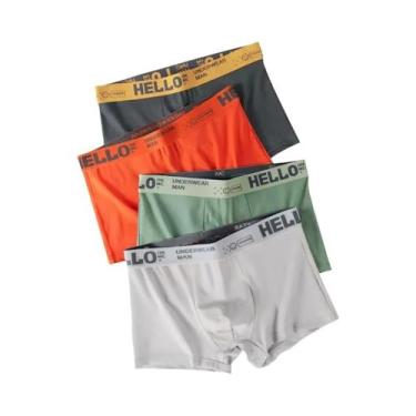 Imagem de Cuecas Boxer De Algodão plus Size Para Homens, 4 Peças, Lingerie Sexy 