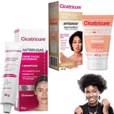Imagem de Kit Cicatricure Protetor Solar Facial FPS50 Cor Media Creme Antissinai