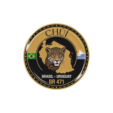 Imagem de Adesivo Resinado Chuí BR 471 Alto Relevo 3D Fronteira Sul Preto Decorativo para Veículos BR