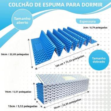 Imagem de Colchonete De Camping Ultralight De 2cm De Espessura, Dobrável, Em Pap