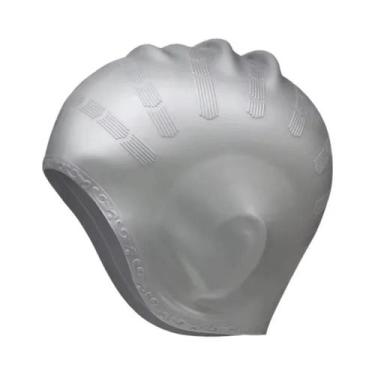 Imagem de Touca De Natação Profissional De Silicone Para Adultos Com Bolsos Para