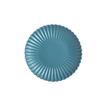 Imagem de GUIPAIHAI Pratos redondos de cerâmica estilo nórdico, bandeja de jantar, frutas, prato de salada, talheres criativos de 20,32 cm (cor: verde, tamanho: 20,32 cm)