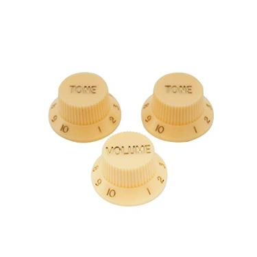 Imagem de Musiclily Métrico Kit 3 Knobs Strato 1 Volume 2 Tone para Guitarra Fender Stratocaster,Creme