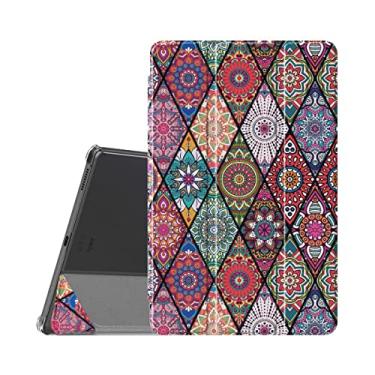 Imagem de Capa para tablet Samsung Galaxy Tab S6 Lite 10.4” (SM-P610/P615) 2020 WB - Auto hibernação, suporte para leitura, Translúcida. (Mandala)