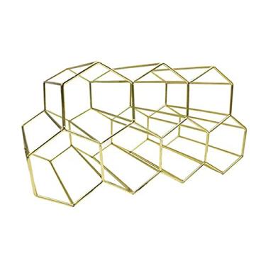 Imagem de Suporte de garrafa de vinho, suporte de metal, colmeia, prateleira de vinho simples para sala de estar, decoração criativa de colmeia de 7 furos, suporte de vinho empilhável