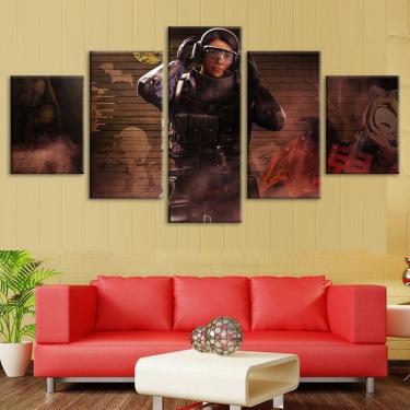 Imagem de Quadro Decorativos Rainbow Six com 5 peças 130x65 4