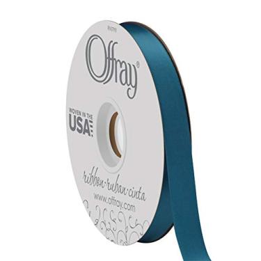 Imagem de Fita de cetim dupla face, 45 metros, azul-petróleo escuro