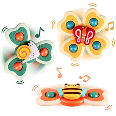 Imagem de 3 peças de brinquedos giratórios com ventosas para meninos de 1 a 2 anos | Brinquedos giratórios para bebês de 12 a 18 meses，LIANLI (R标备案，跟卖后果自负)