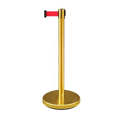 Imagem de Barreira de cinto retrátil, postes, poste de controle de multidão resistente, poste de isolamento, cinto telescópico, grade de enfileiramento, corrimão de aço inoxidável, corrimão de banco, poste de