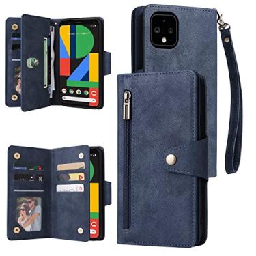 Imagem de For Google Pixel 4 XL Rivet Buckle 9 Cards Three Fold Leather Phone Case