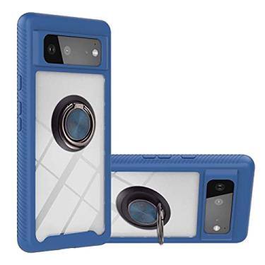 Imagem de For Google Pixel 6 Starry Sky Solid Color Series Shockproof PC + TPU Protective Case with Ring Holder & Magnetic Function