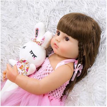 Imagem de Boneca Reborn, bebê recém-nascido de silicone de 55,88 cm, sem PVC, boneca para meninas de 2 anos reborn