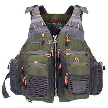 Imagem de Colete de pesca Lixada Fly Fishing Safet, jaqueta de pesca de poliéster respirável, design de malha, colete de pesca para nadar, velejar, caiaque, flutuar (espuma/sem espuma opcional)