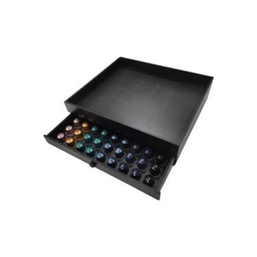 Imagem de Dema Madeiras Porta Capsulas Bandeja para Cantinho do Café para Cápsulas da Nespresso Com Gaveta Preto