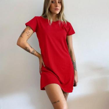 Imagem de Vestido T-Shirt Camisetão Aveloz Vermelho - Aveloz Style