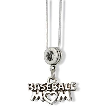 Imagem de Colar de corrente de cobra com pingente de beisebol Mom