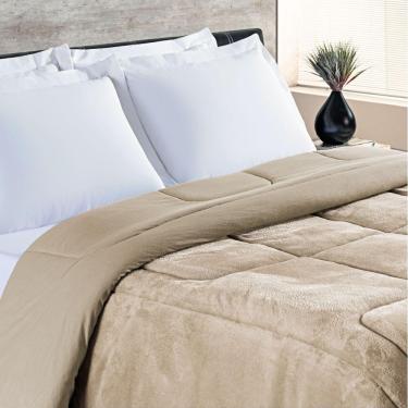 Imagem de Coberdrom Queen Dupla Face Malha Algodão/Mantinha 1 Peça - Cáqui