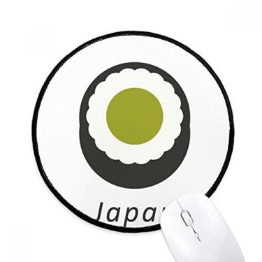 Imagem de Mouse pad tradicional japonês preto maki sushi tapete redondo de escritório para computador