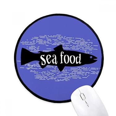 Imagem de DIYthinker Tapete de rato natural preto peixe animal tapete de mesa escritório redondo para computador