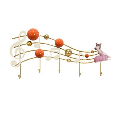 Imagem de KIZQYN Ganchos de casaco cabide montado na parede, gancho de casaco de metal, trilhos de rack de gancho, para cabide de entrada, varanda, sala de estar, quarto, cabide de cozinha montado na parede (cor: D)